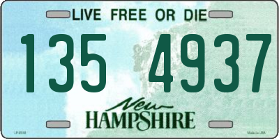 NH license plate 1354937