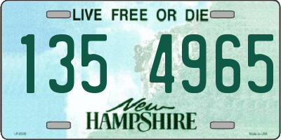 NH license plate 1354965