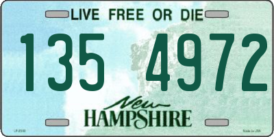 NH license plate 1354972