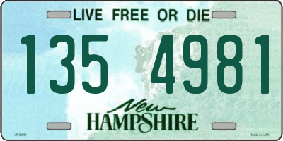NH license plate 1354981
