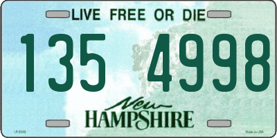 NH license plate 1354998