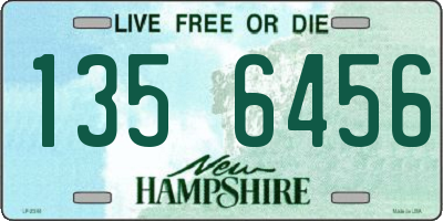 NH license plate 1356456