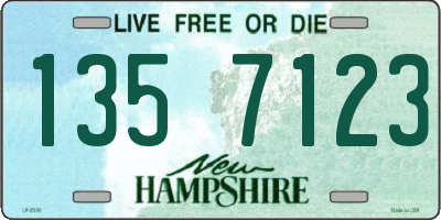 NH license plate 1357123