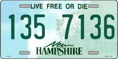 NH license plate 1357136