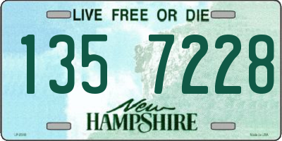 NH license plate 1357228