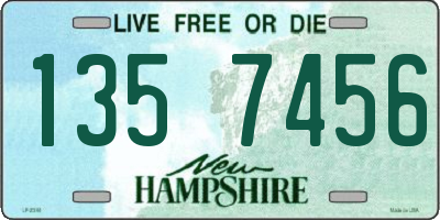 NH license plate 1357456