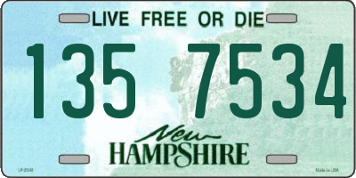 NH license plate 1357534