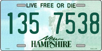 NH license plate 1357538