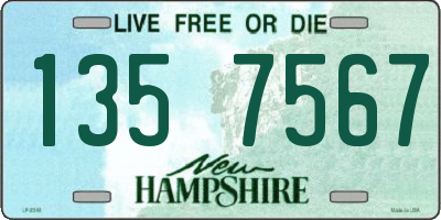 NH license plate 1357567