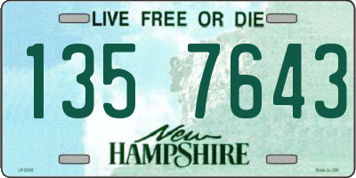 NH license plate 1357643