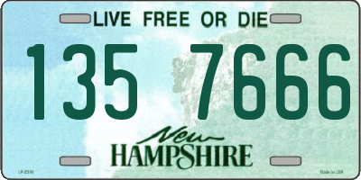 NH license plate 1357666