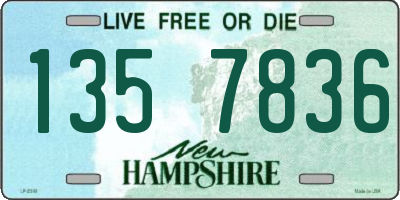 NH license plate 1357836