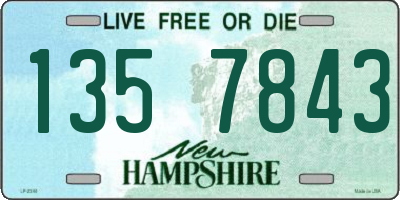 NH license plate 1357843