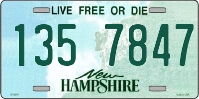 NH license plate 1357847