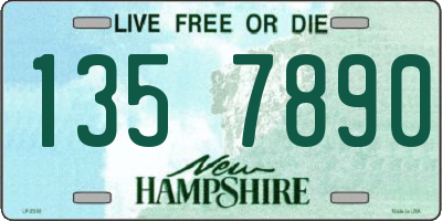 NH license plate 1357890