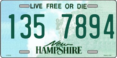 NH license plate 1357894