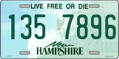 NH license plate 1357896