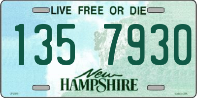 NH license plate 1357930
