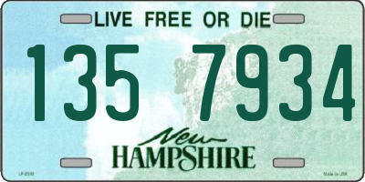 NH license plate 1357934