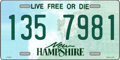 NH license plate 1357981
