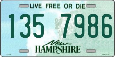 NH license plate 1357986