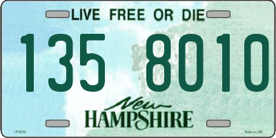 NH license plate 1358010