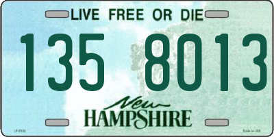 NH license plate 1358013