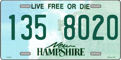 NH license plate 1358020