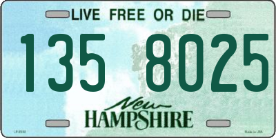 NH license plate 1358025