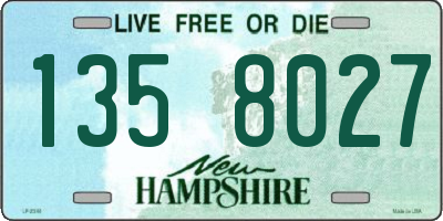 NH license plate 1358027