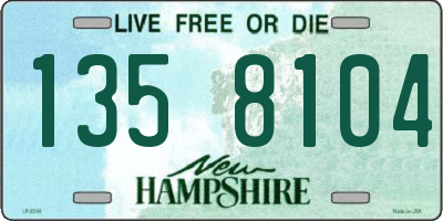 NH license plate 1358104