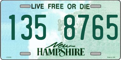 NH license plate 1358765