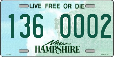 NH license plate 1360002