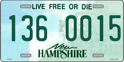 NH license plate 1360015