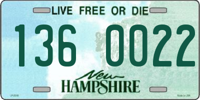 NH license plate 1360022