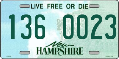 NH license plate 1360023
