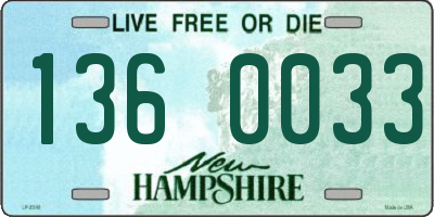NH license plate 1360033