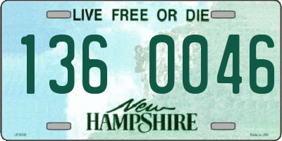 NH license plate 1360046