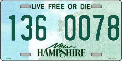NH license plate 1360078