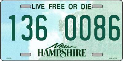 NH license plate 1360086