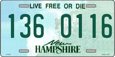 NH license plate 1360116