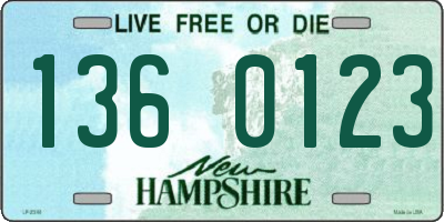 NH license plate 1360123