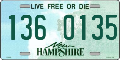 NH license plate 1360135
