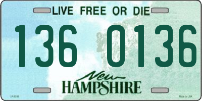 NH license plate 1360136