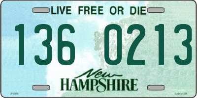 NH license plate 1360213
