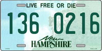 NH license plate 1360216