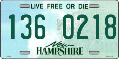 NH license plate 1360218