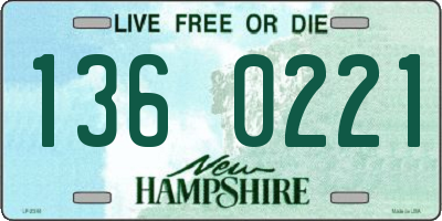NH license plate 1360221