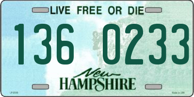 NH license plate 1360233