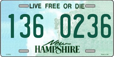 NH license plate 1360236